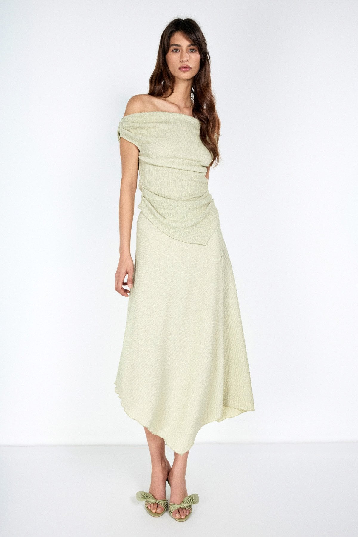Kayık Yaka Mint Top