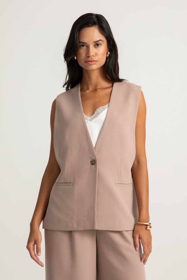 Cep Detaylı Vizon Yelek