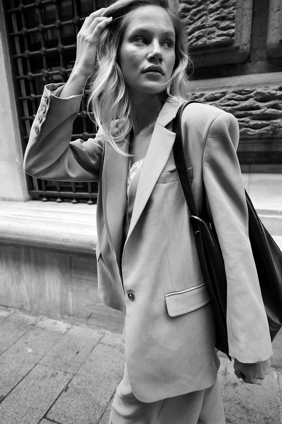 Tek Düğmeli Vizon Blazer Ceket