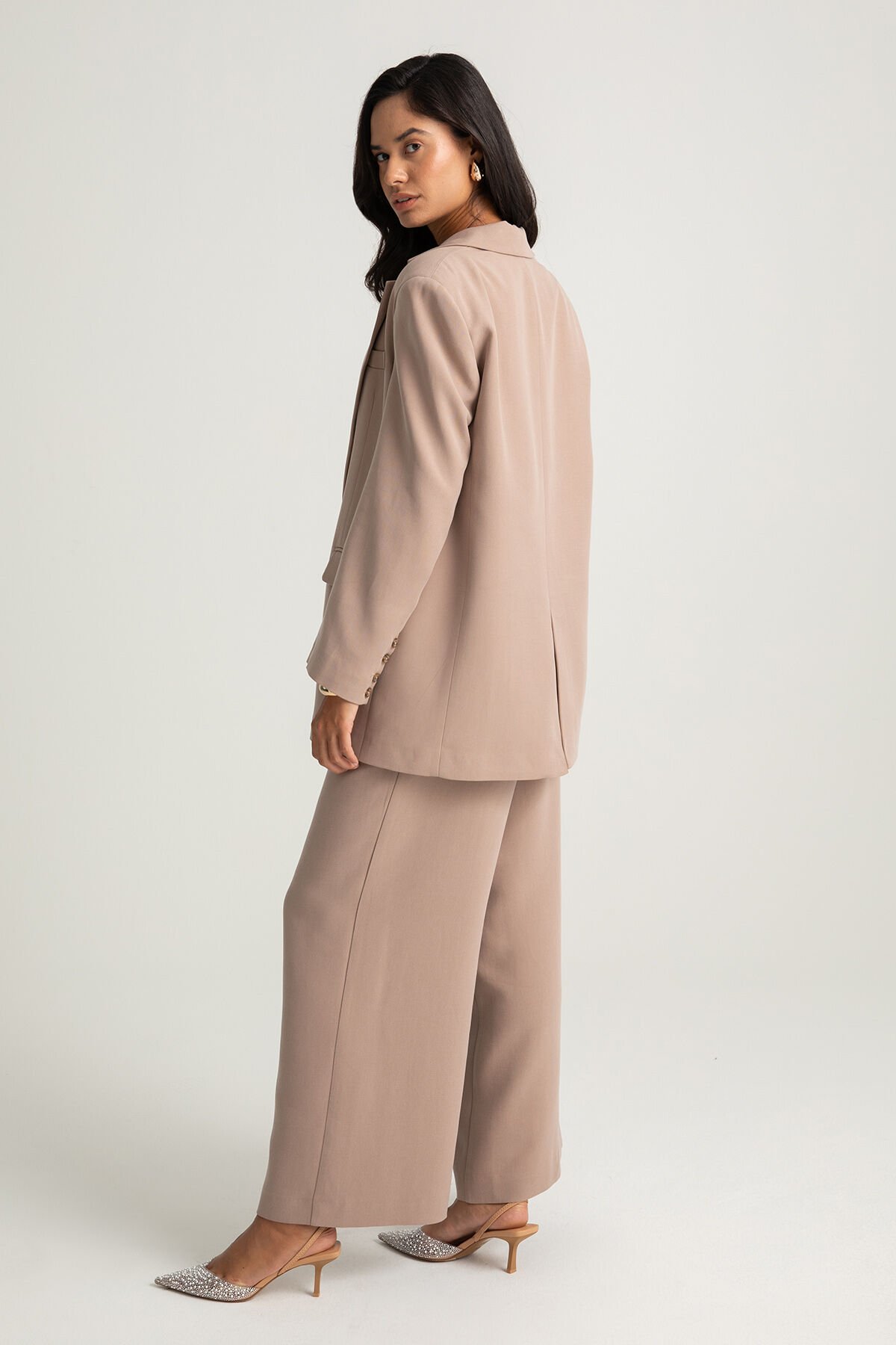 Tek Düğmeli Vizon Blazer Ceket