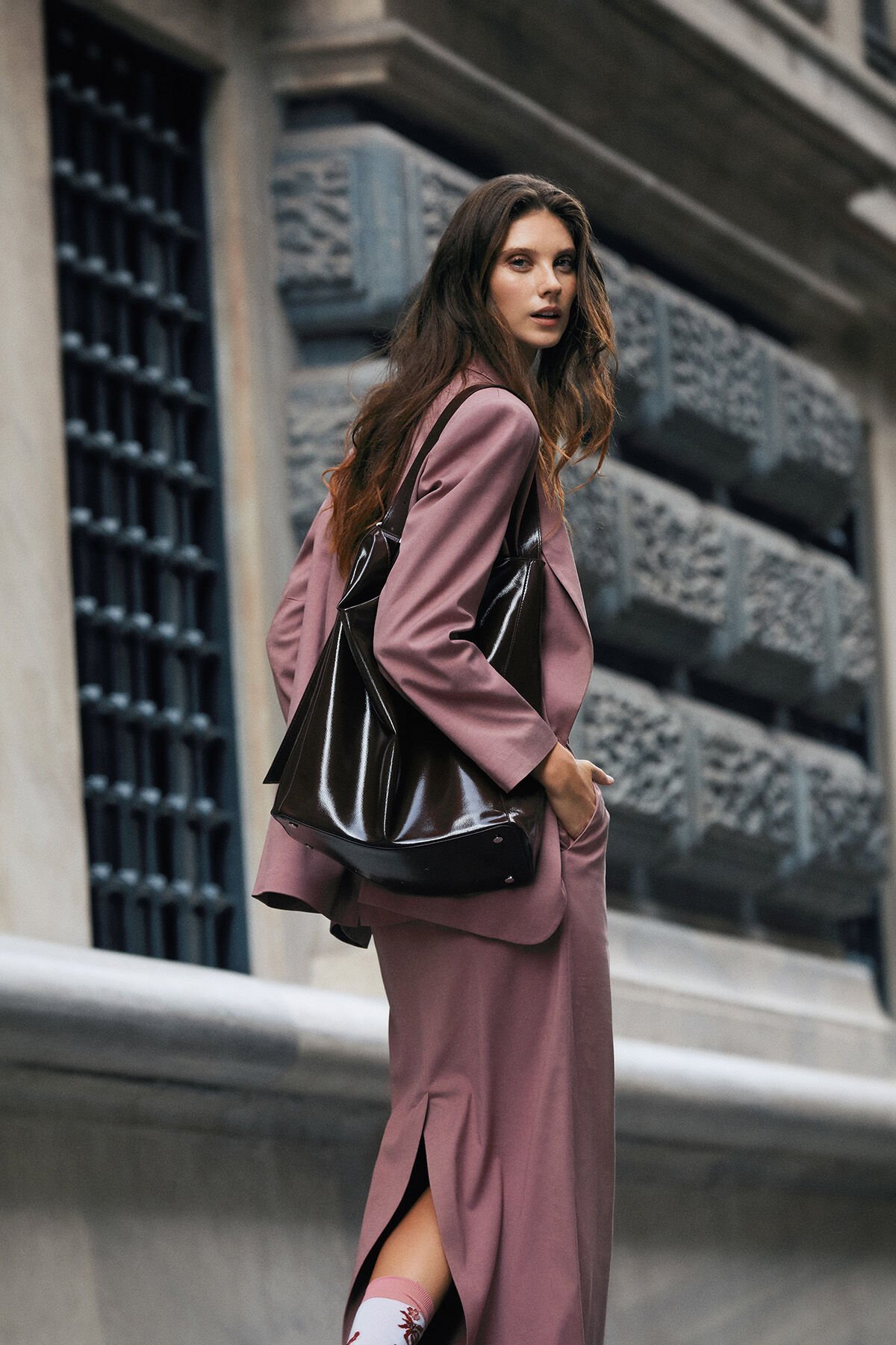 Tek Düğmeli Pembe Blazer Ceket