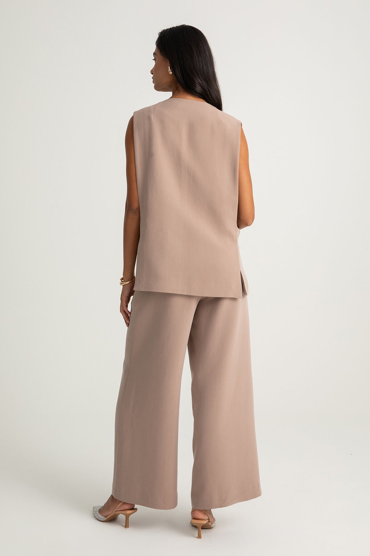 Geniş Paça Pileli Pantolon