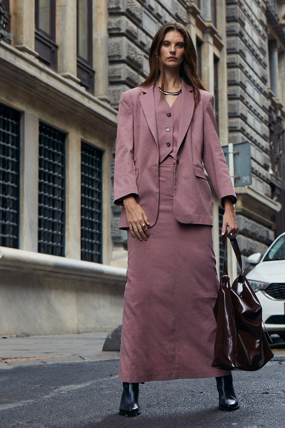 Yırtmaç Detaylı Uzun Etek