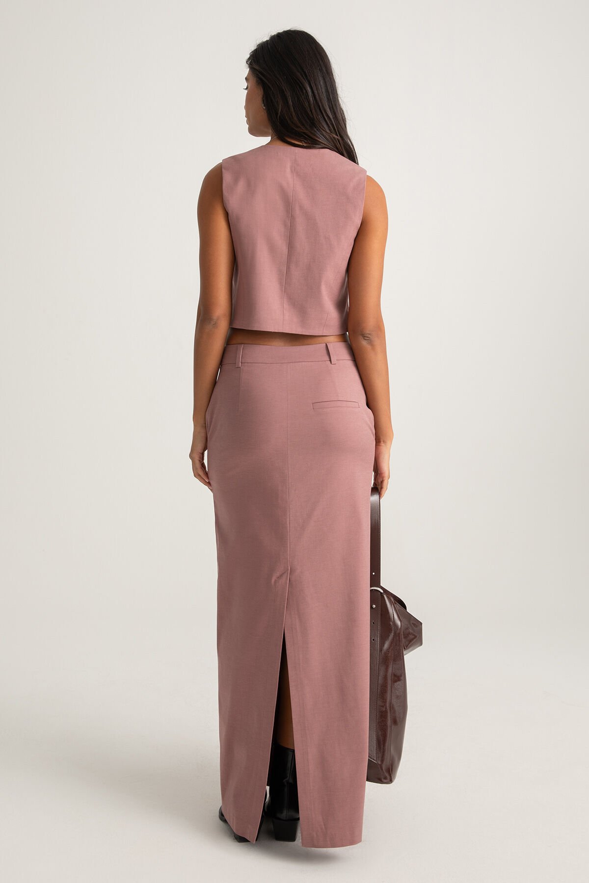 Yırtmaç Detaylı Uzun Etek