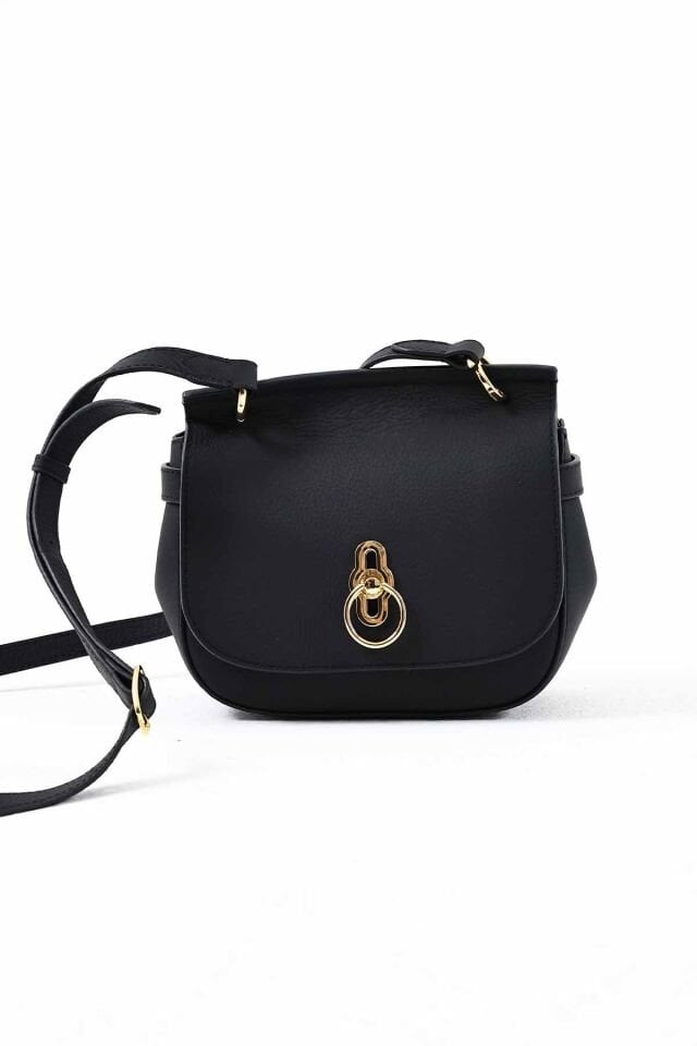 Günlük Kullanım Toka Detaylı Siyah Deri Çanta