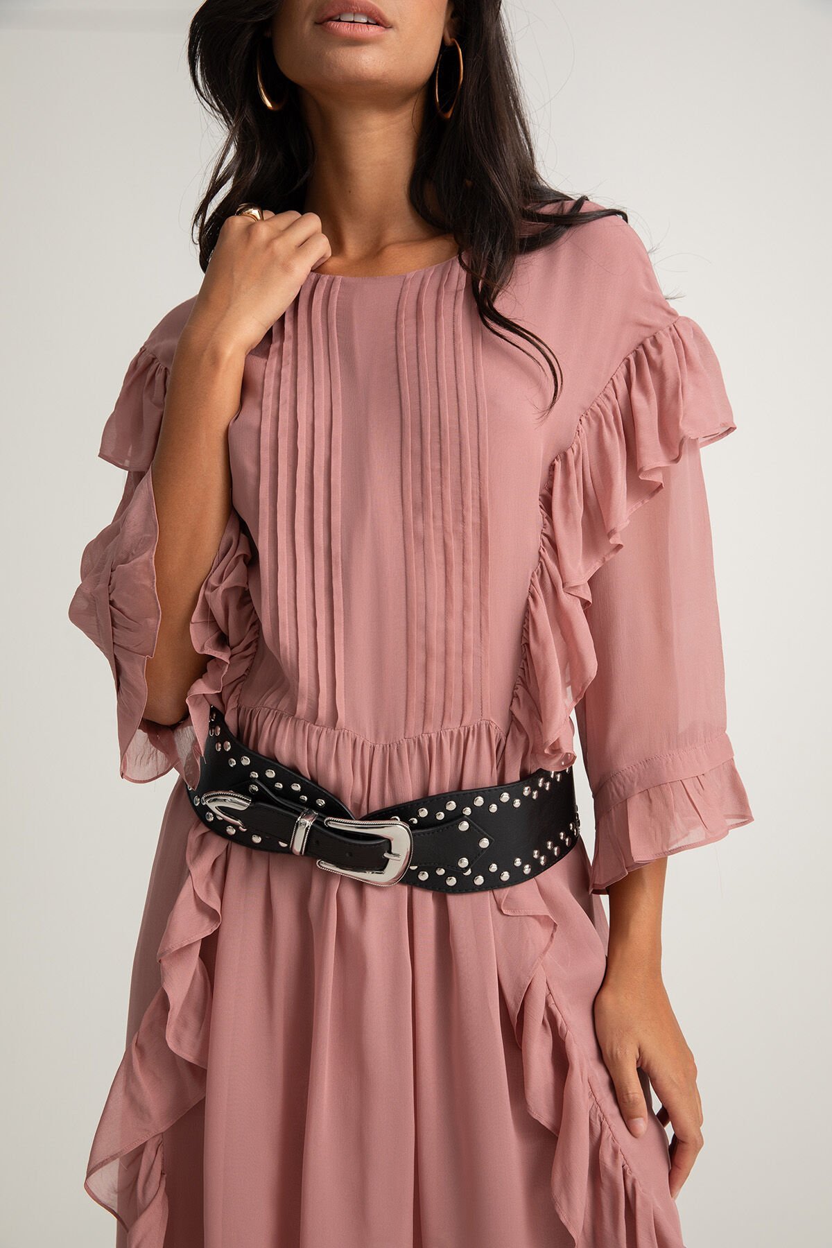 Fırfır Detaylı Elbise