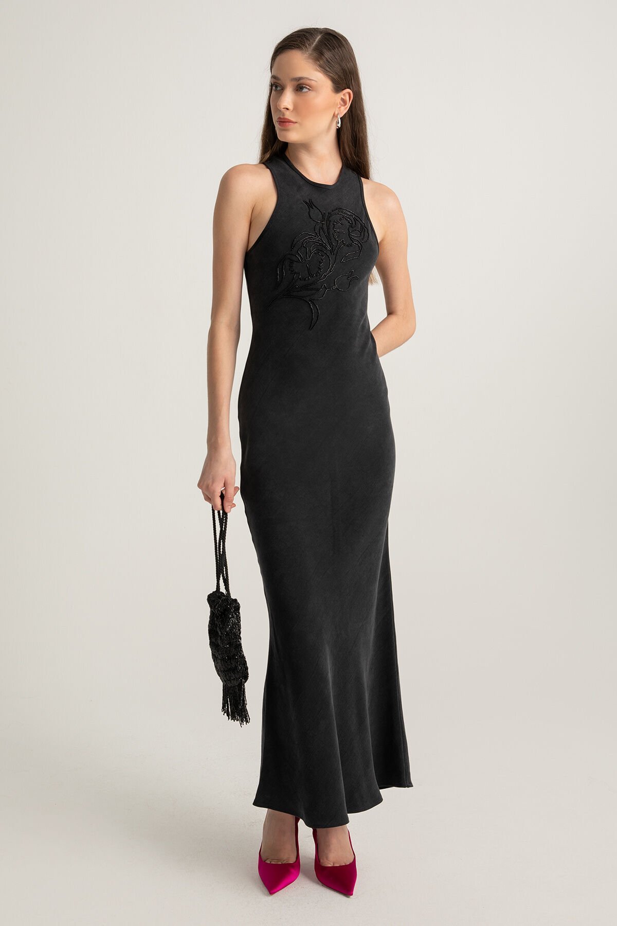 Ebru Lale İşlemeli Elbise