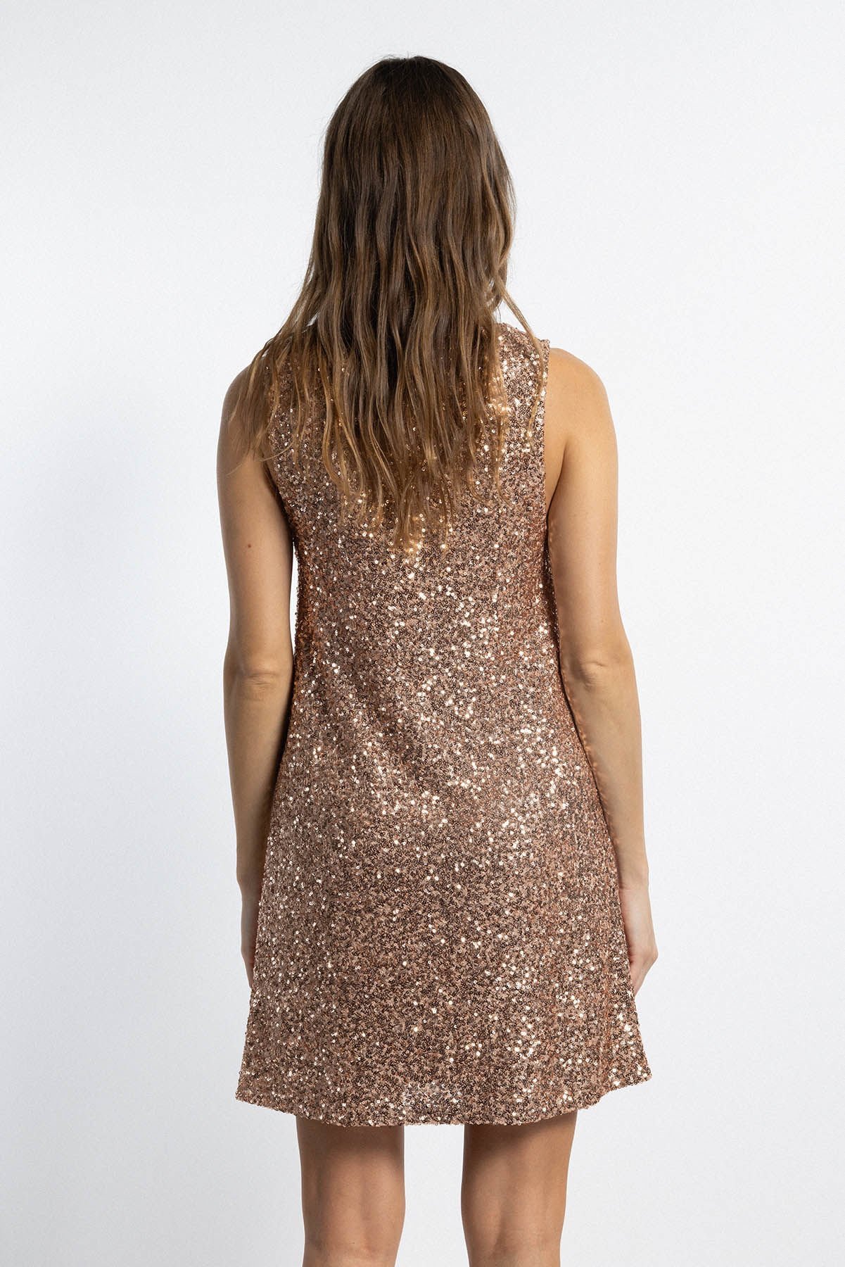 Pul Payetli Mini Elbise