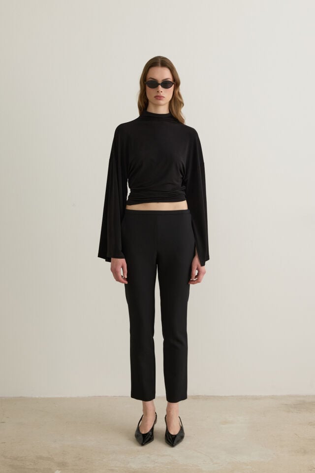 Paula Slim Fit Siyah Sigaret Pantolon