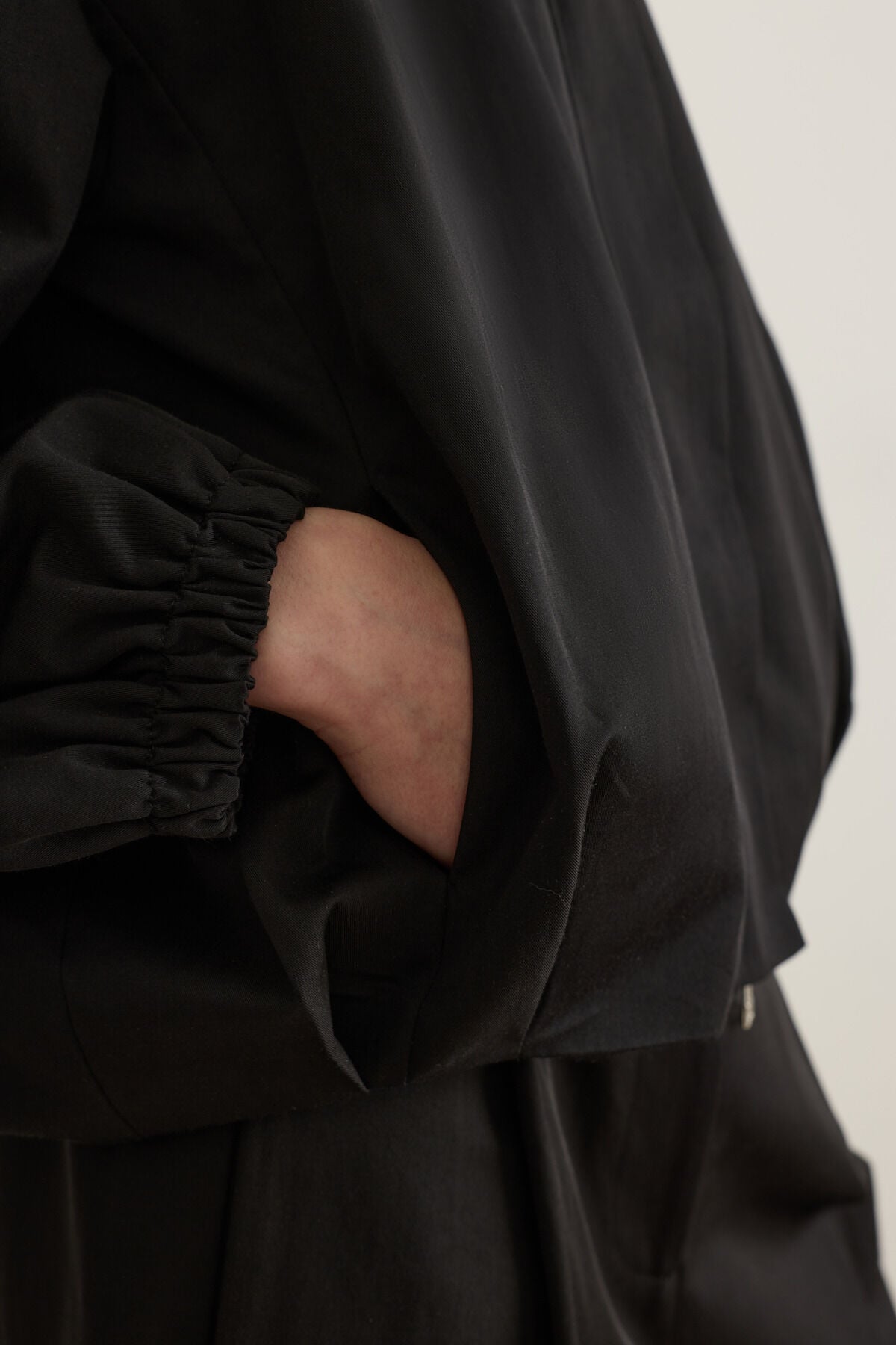 Lucia Dik Yaka Oversize Siyah Bomber Ceket