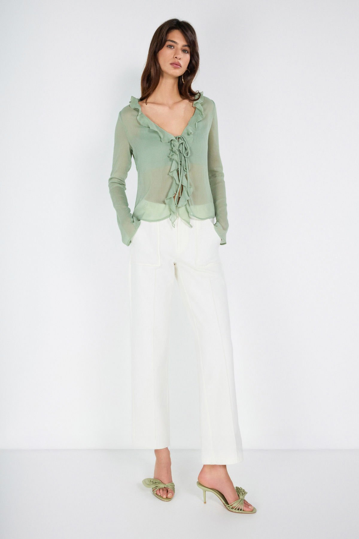 Düğme Detaylı Gabardin Pantolon