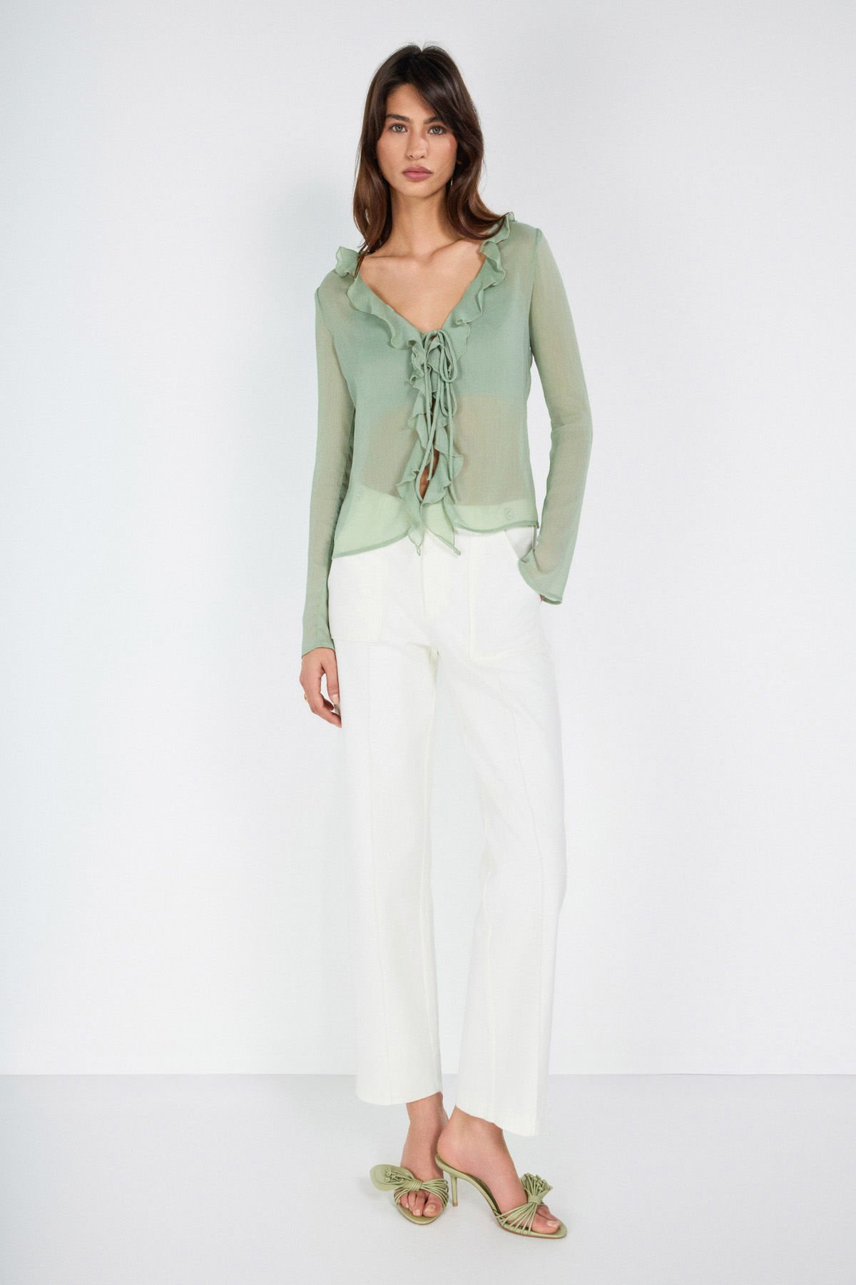 Düğme Detaylı Gabardin Pantolon