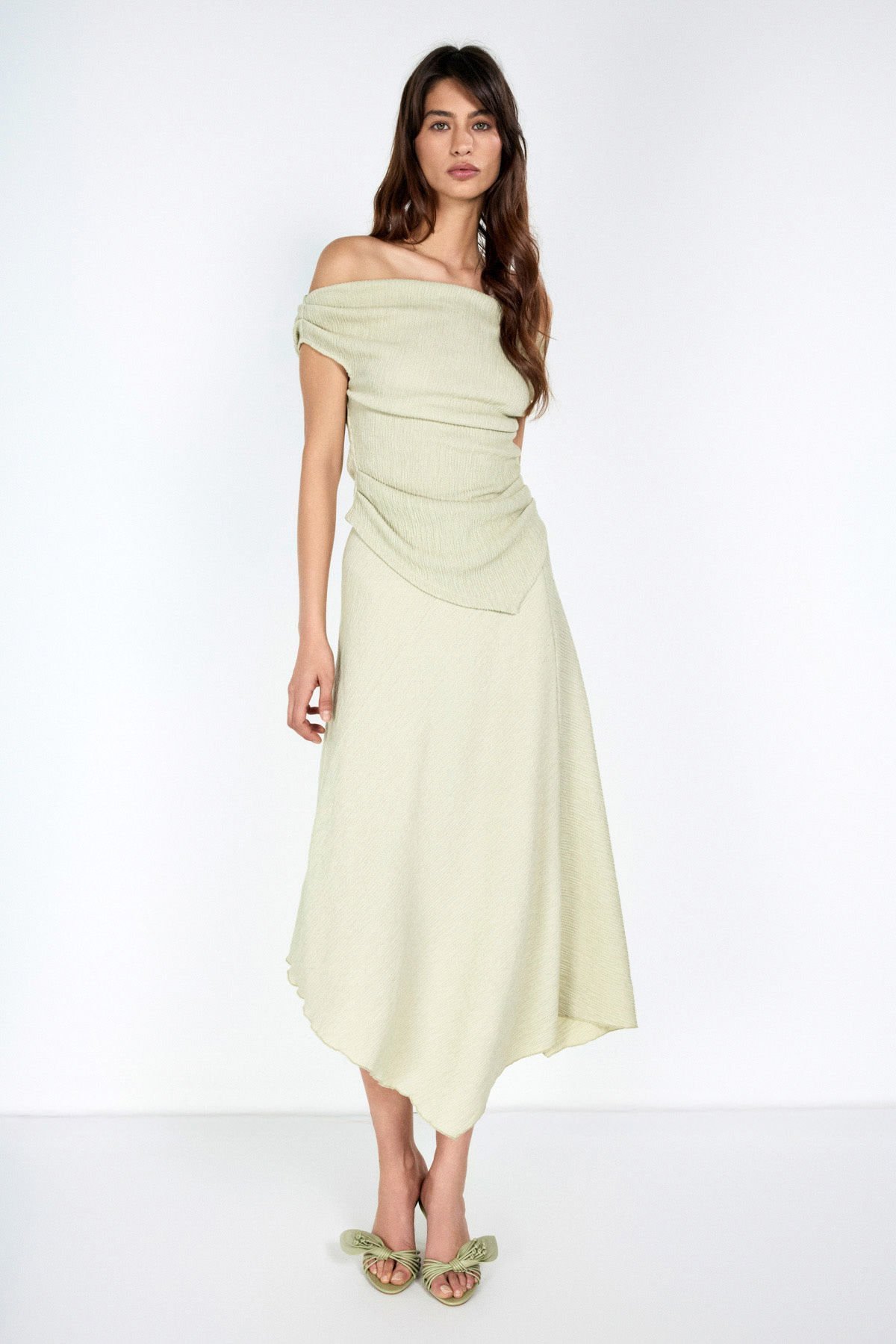 Kayık Yaka Mint Top