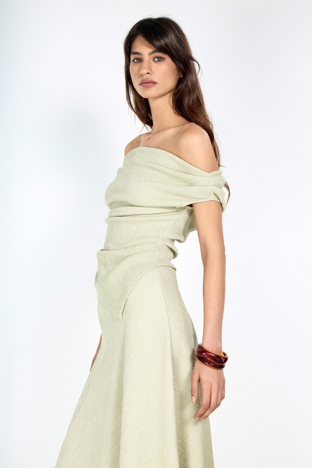 Kayık Yaka Mint Top