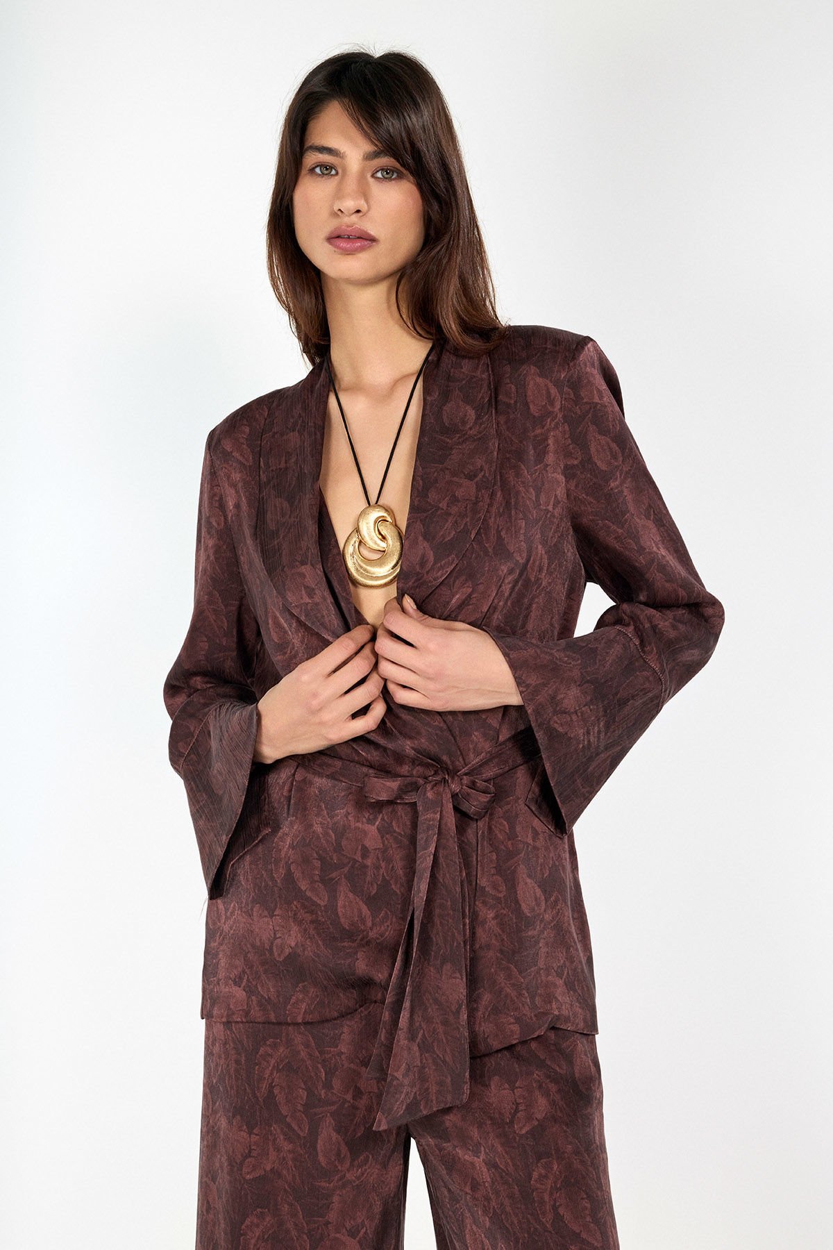 Desenli Kimono Ceket