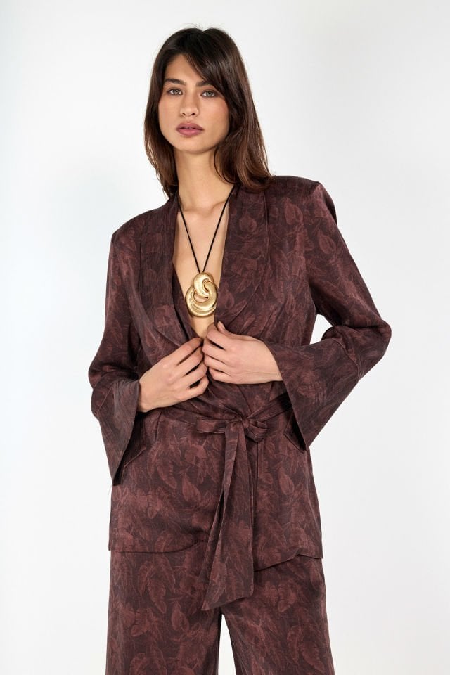 Desenli Kimono Ceket