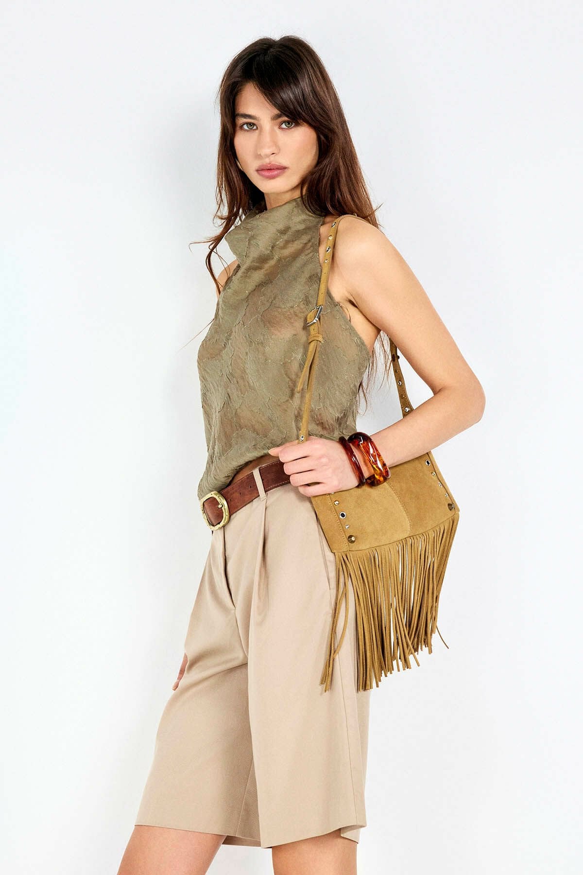 Halter Yaka Jakarlı Top