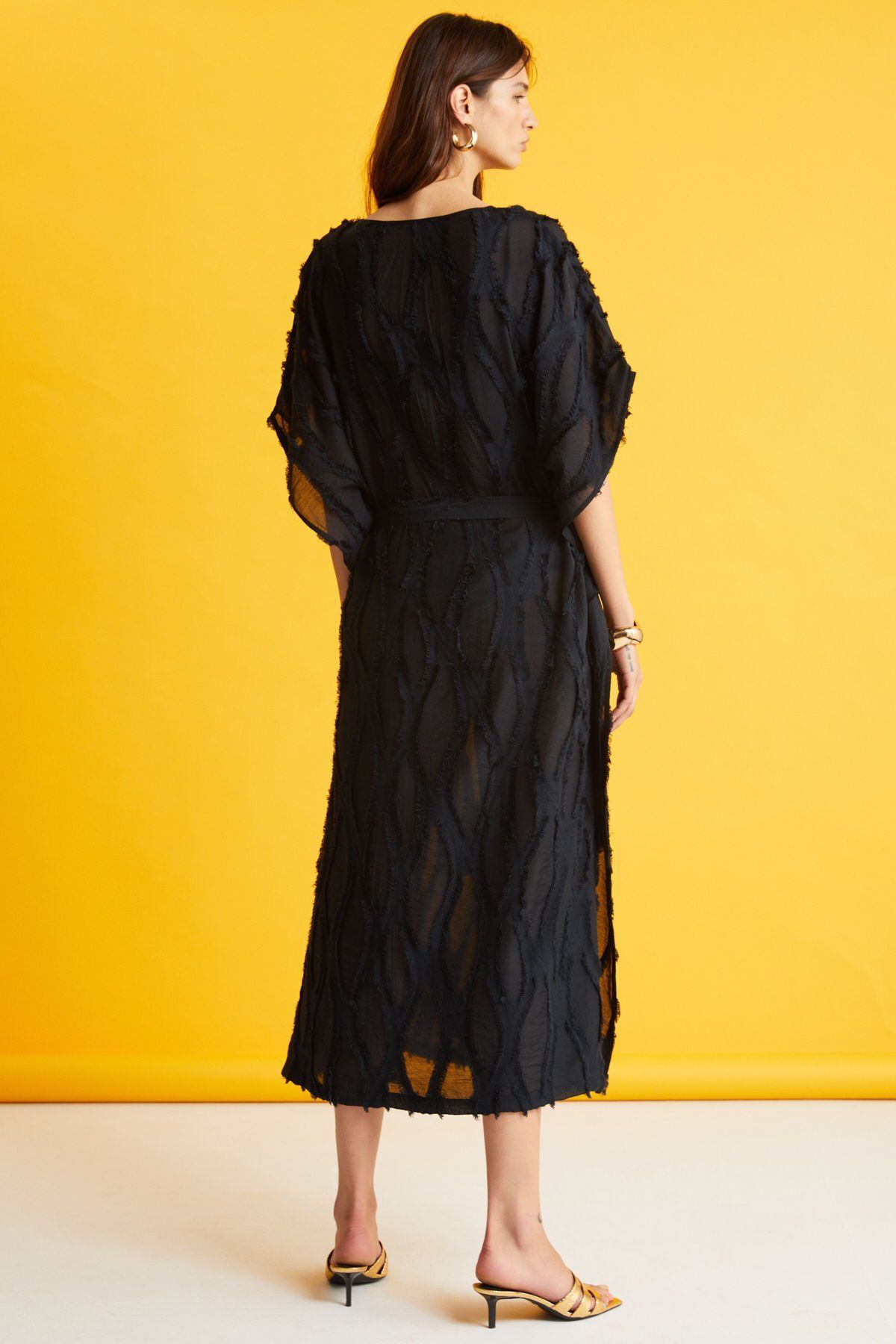 Siyah Jakarlı Elbise