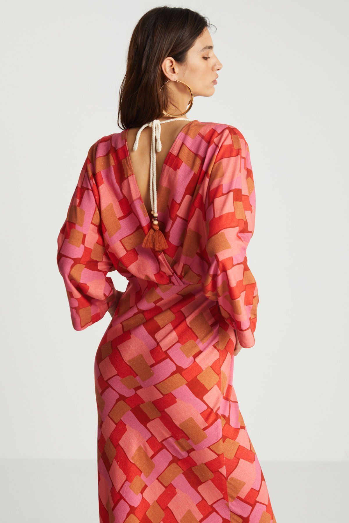 Geometrik Desenli Elbise