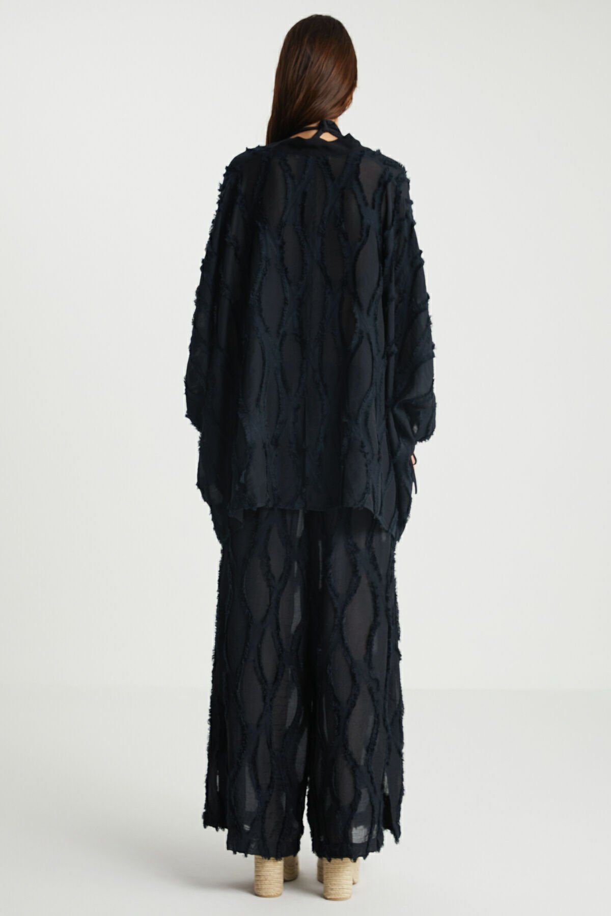 Siyah Jakarlı Pantolon