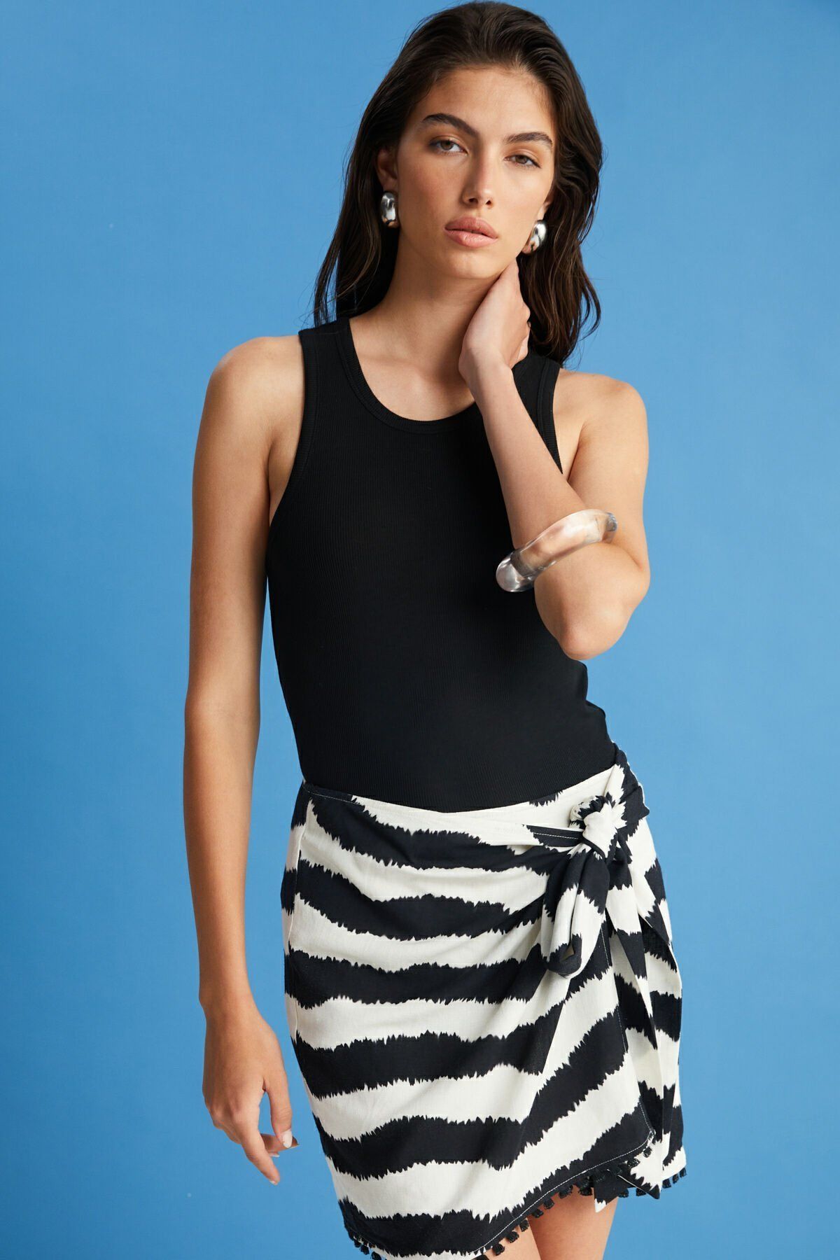 Anvelop Kesim Zebra Mini Etek