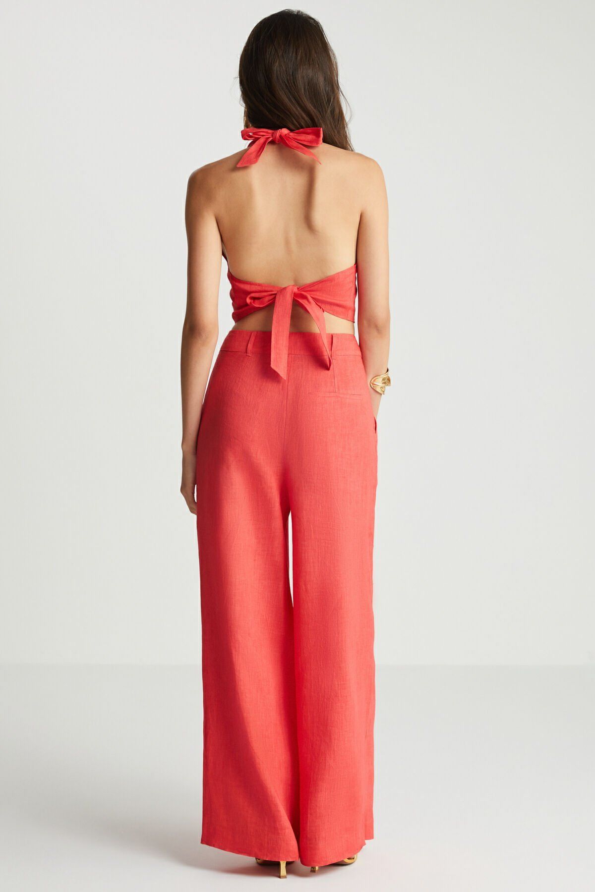 Kırmızı Keten Büstiyer