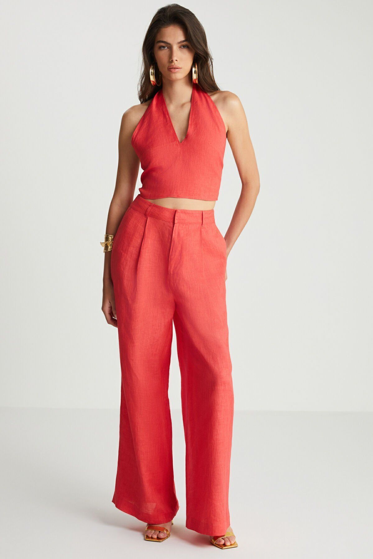 Kırmızı Keten Büstiyer