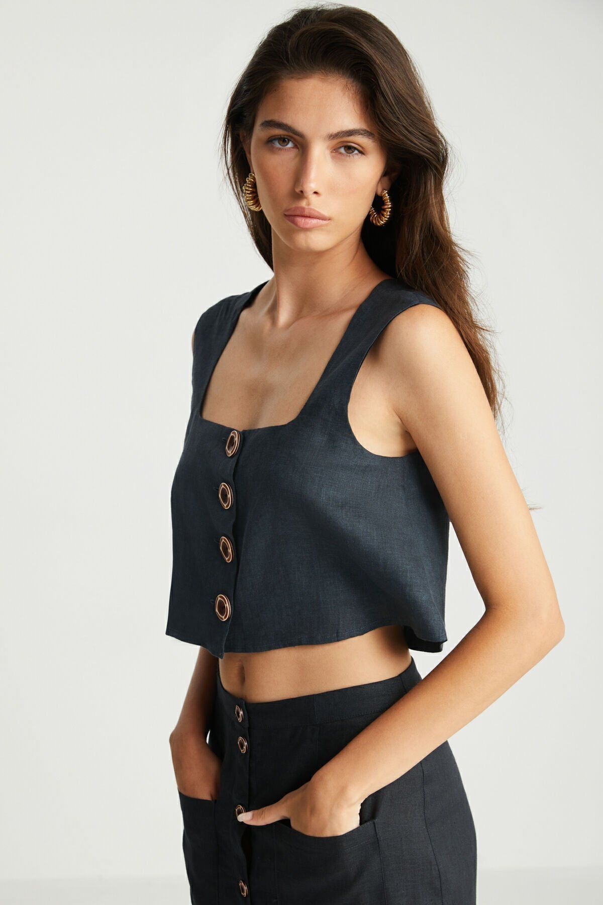 Günlük Giyim Keten Etek