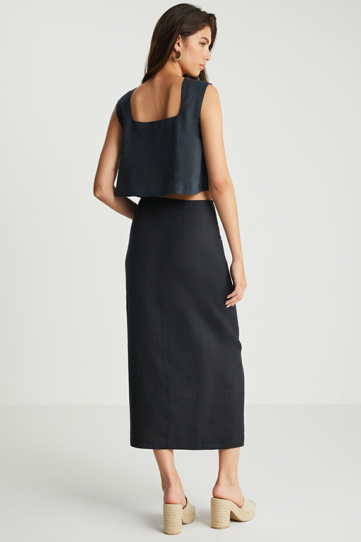 Günlük Giyim Keten Etek