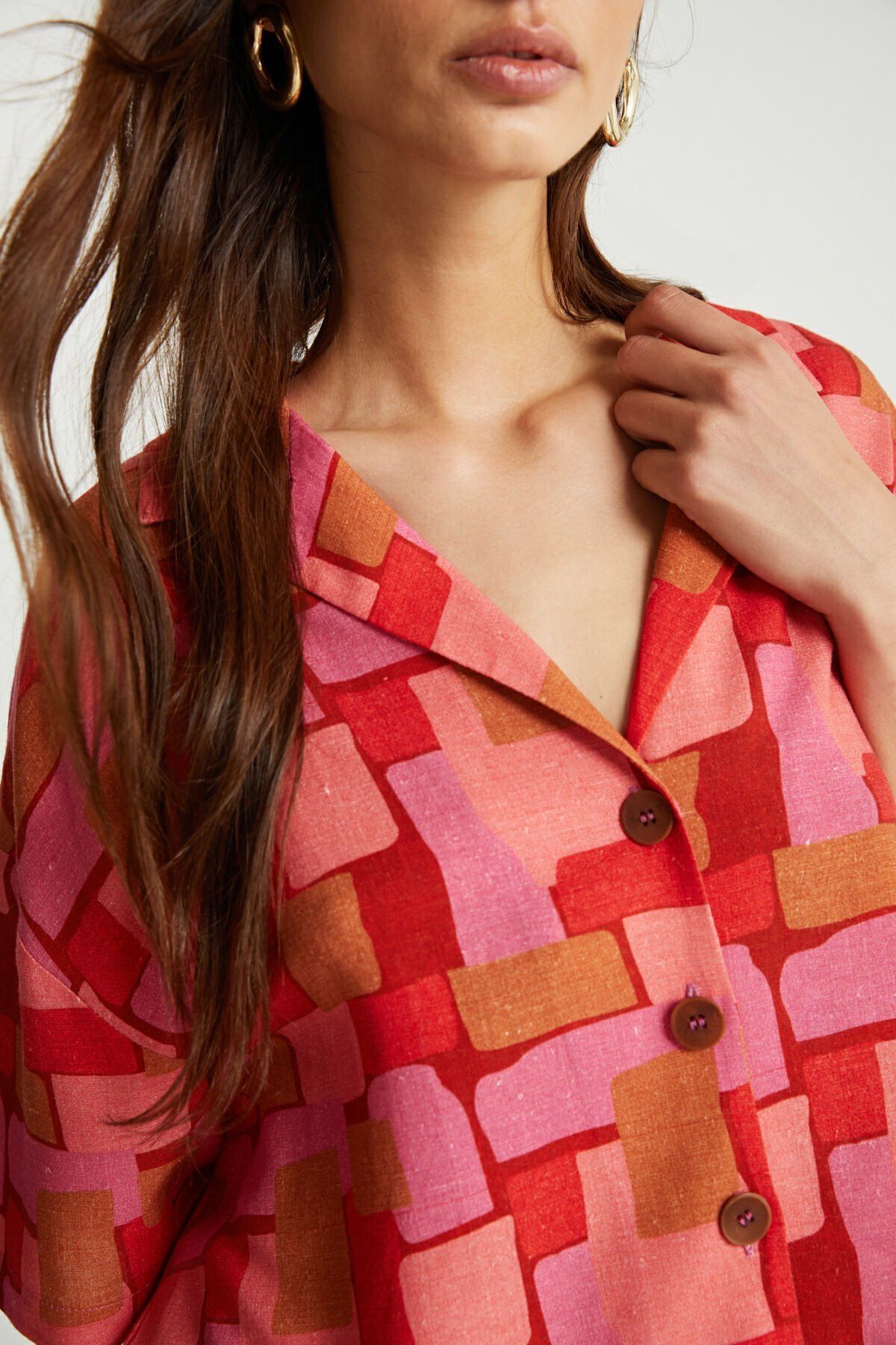 Geometrik Desenli Gömlek