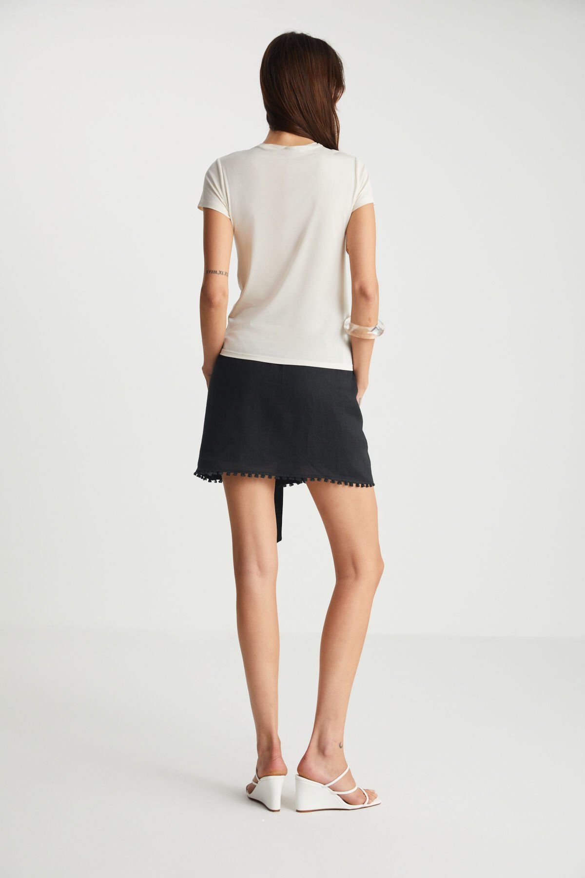 Günlük Basic Ekru Tişört