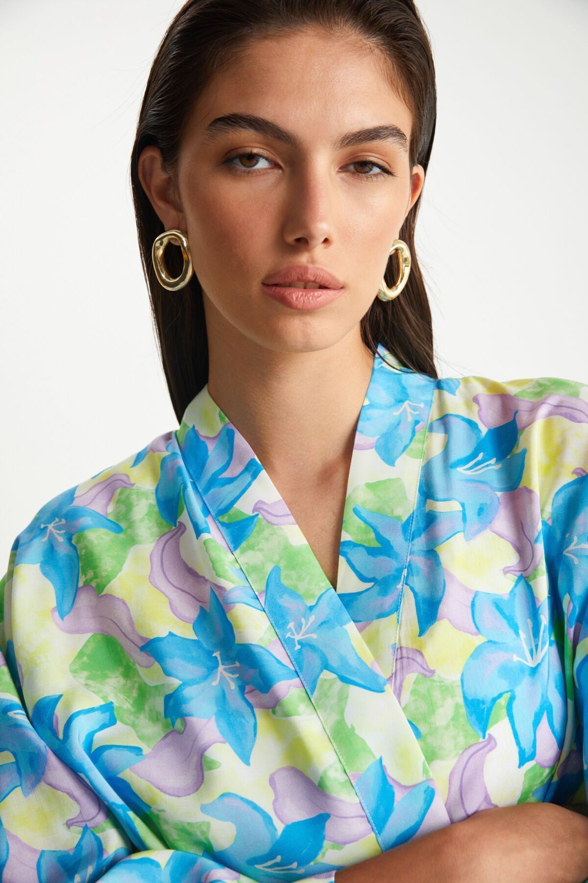 Çiçek Desenli Kimono