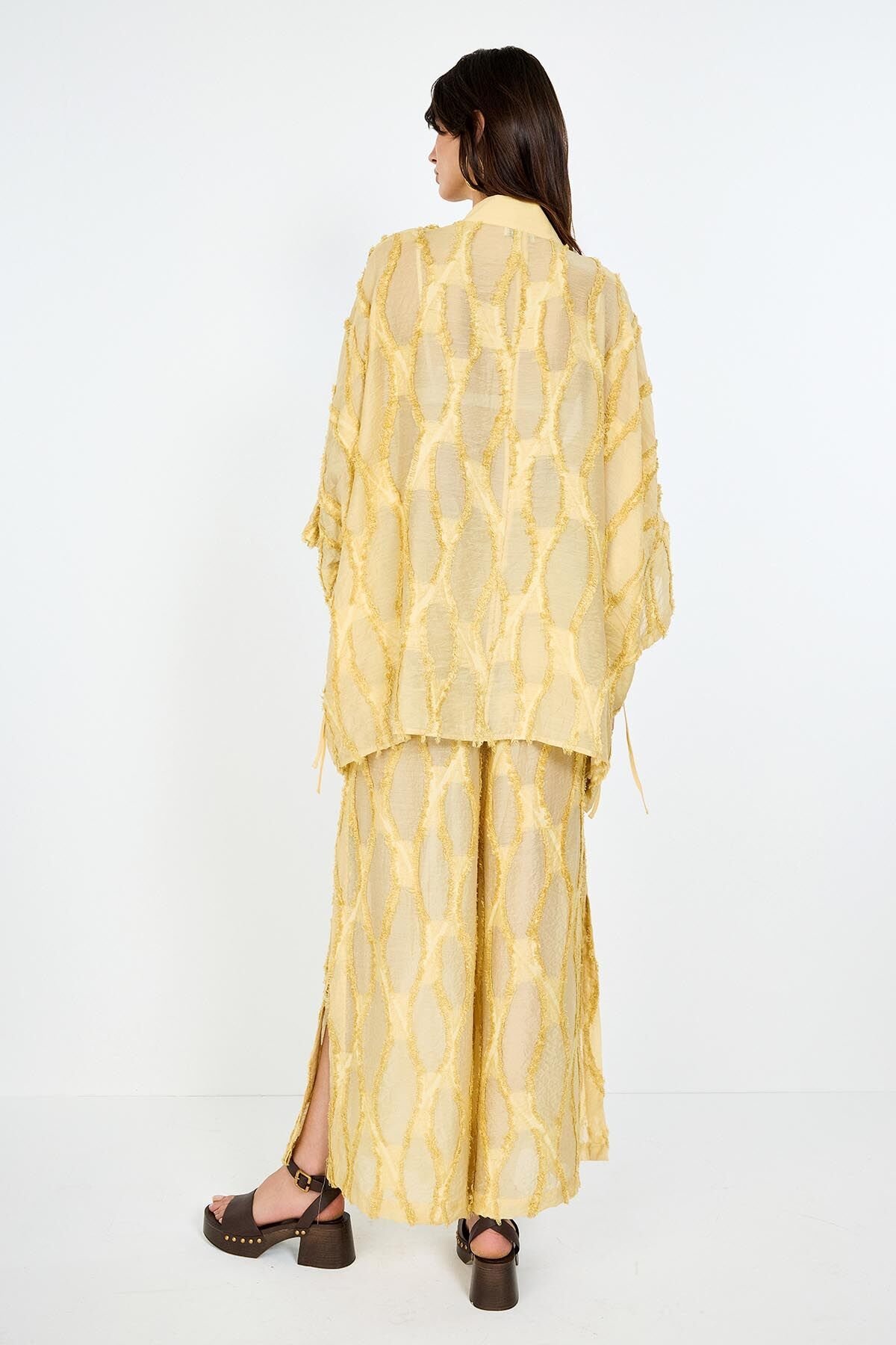 Sarı Jakarlı Kaftan